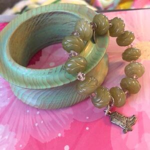 Cowboy bangle bracelet Tarantino Swarovski lucite wooden BooT DUSTY ROSALINE